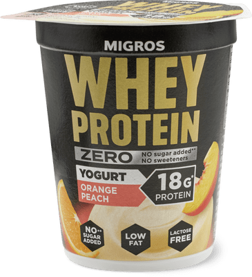 Migros High Protein Whey Yogurt Double Zero arancia-pesca