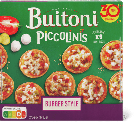 Buitoni Piccolinis Pizzas Burger-Style