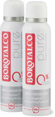 Borotalco Deodorante spray Pure  0% alluminio, 0% alcol, 48 ore