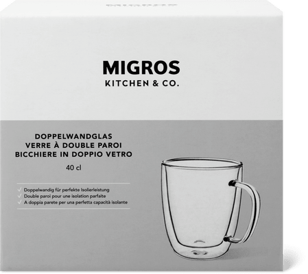 Migros Kitchen & Co. Bicchiere in doppio vetro 40 cl