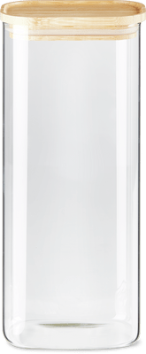 Glasdose rechteckig mit Bambusdeckel