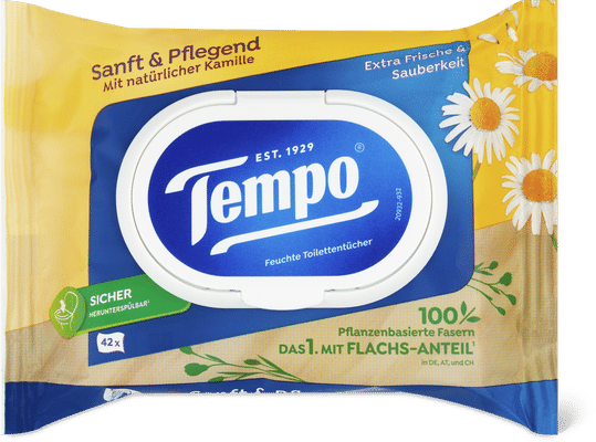 Tempo Papier toilette humide Douceur et soin Camomille