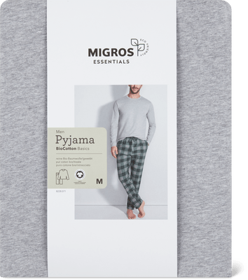 Pyjama R-Neck gewebt Bio Cotton Basics