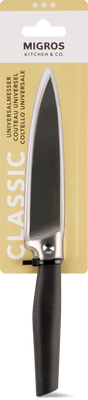 Migros Kitchen & Co. Coltello universale nero, acciaio inox, 12 cm