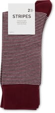 BIO Men's socks Stripes 2-prs (Farbe: bordeaux, Grösse: 43-46)