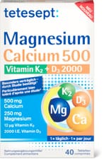 tetesept Magnésium+Calcium+D3+K2, 40 comprimés