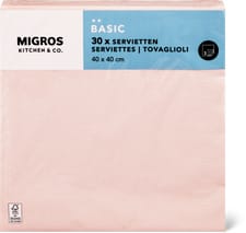 K&C serviettes rose claire 40x40