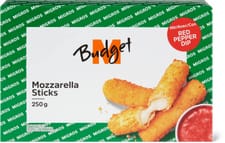 M-Budget Mozzarella sticks mit red pepper dip