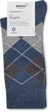 BIO Men's socks Argyle 2-prs (Farbe: blue, Grösse: 39-42)