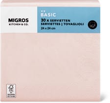 K&C serviettes rose claire 24x24
