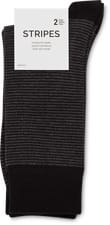 BIO Men's socks Stripes 2-prs (Farbe: black, Grösse: 43-46)