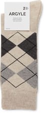 BIO Men's socks Argyle 2-prs (Farbe: beige, Grösse: 43-46)