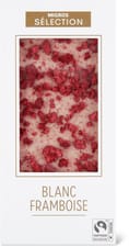 Sélection Fairtrade Plaque de chocolat Blanc Framboise