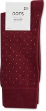 BIO Men's socks Dots 2-prs (Farbe: bordeaux, Grösse: 43-46)