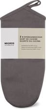Gants de cuisine en lot de 2, gris (Couleur: Grau)