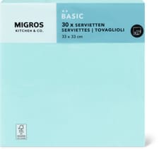K&C serviettes bleu 33x33