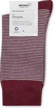 BIO Men's socks Stripes 2-prs (Farbe: bordeaux, Grösse: 39-42)