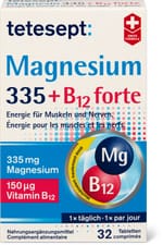 tetesept Magnésium 335 + B12 comprimés, 32 comprimés