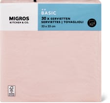 K&C serviettes rose claire 33x33