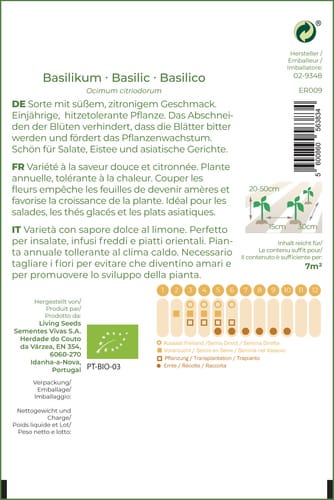 Living Seeds Demeter Lemon Basil