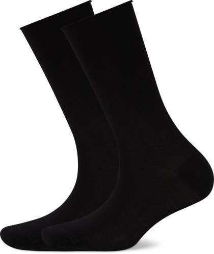 BIO Calze da donna Comfort Top 2 paia (Colore: nero, Taglie: 39-42)