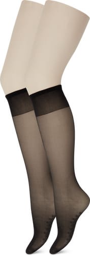 Essentials Ladies’ Knee-High Stockings ABS Sole Anti Slide 20 Den (Grösse: one size, Farbe: black)