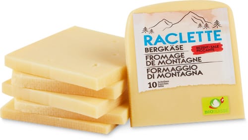 Bio Bergkäse Raclette Scheiben