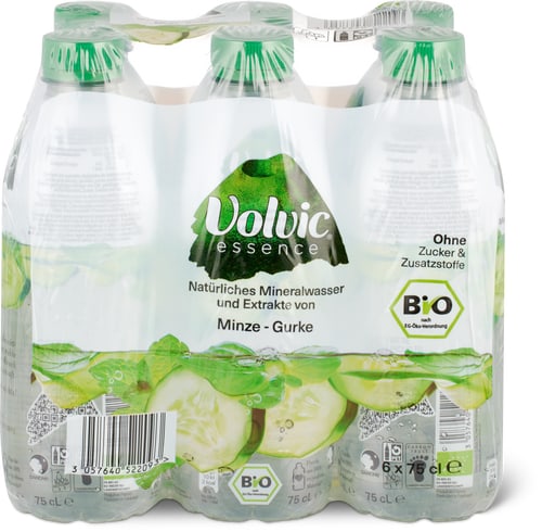 Volvic Essence Bio Natürliches Mineralwasser Minze-Gurke