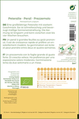 Living Seeds Bio Parsley Gigante d’Italia