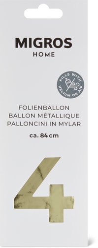 Foil Balloon Number 4 Gold (Art: ZAHL 4)