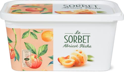 Ice cream tub Apricot and peach sorbet