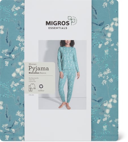 Essentials Pigiama da donna Bio Cotton Basics (Colore: blu, Taglie: S)