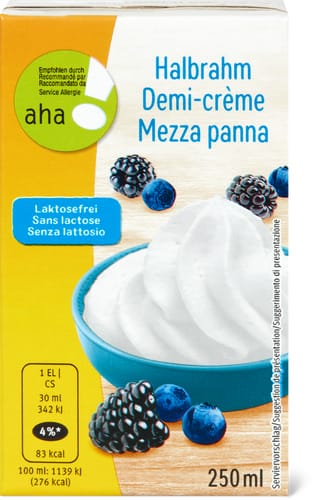 Halbrahm laktosefrei aha!