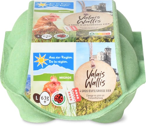 Walliser Eier Freiland 63g+