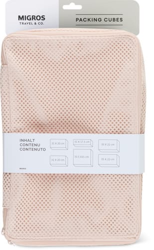 Travel & Co. Set di contenitori da viaggio in tessuto Packing Cubes (Colore: rosa 1, Taglie: one Size)