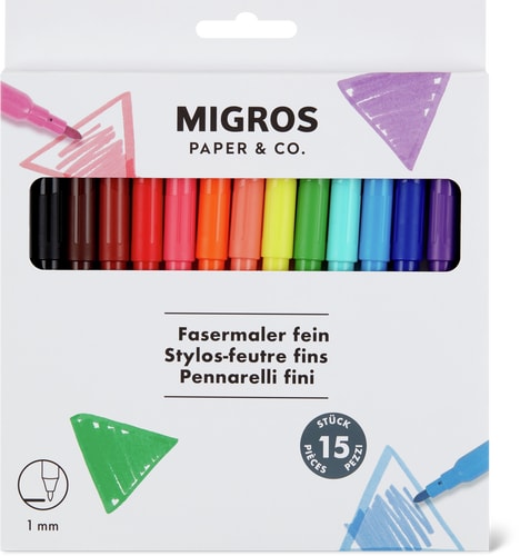 Migros Paper & Co. Fine Fibre-Tip Pens 1 mm