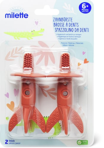 Baby Care Silicone Toothbrush 6 M+ (Farbe: orange, Grösse: 000)