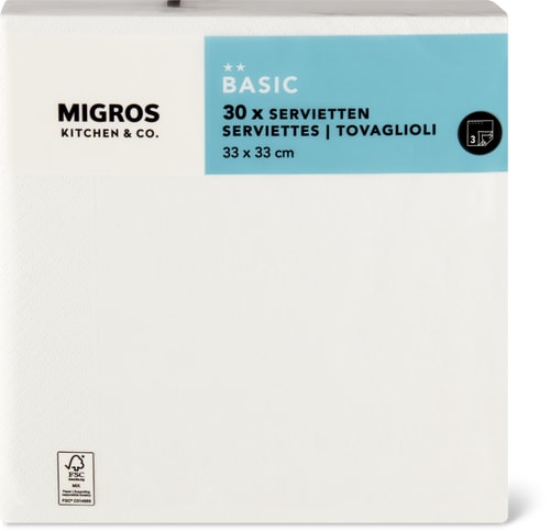 Migros Kitchen & Co. Paper Napkins Patterned, 33 x 33 cm