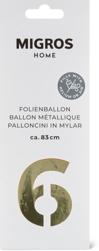 Foil balloon 6 (Art: ZAHL 6)