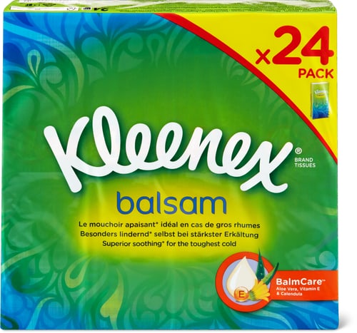 Balsam handkerchiefs  4-ply with aloe vera, vitamin E & calendula