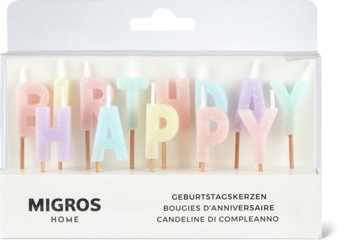 Happy Birthday Candles Pastel Block