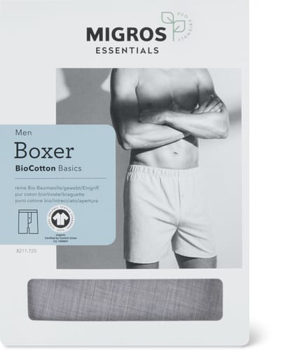 Essentials Boxer da uomo Bio Cotton Basics (Colore: girgio, Taglie: XL)