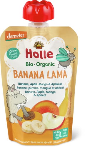 Bio Demeter Banana, apple, mango & apricot squeeze pouch from 6th month