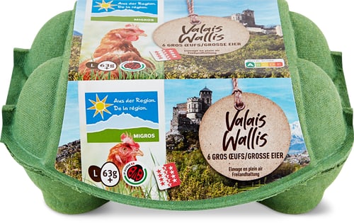 IP-SUISSE Aus der Region Valais Eggs Free-Range, 63g+