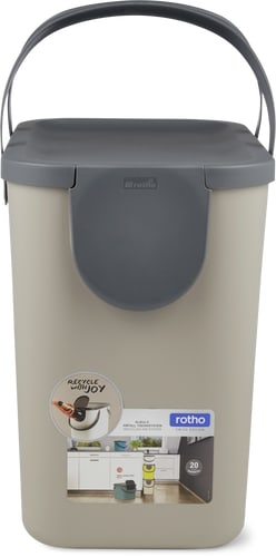 Rotho Albula Recycling Bin System Cappuccino, 25 L