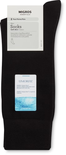 Migros Essentials Herren Socken Soft Skin (Farbe: schwarz, Grösse: 39-42)