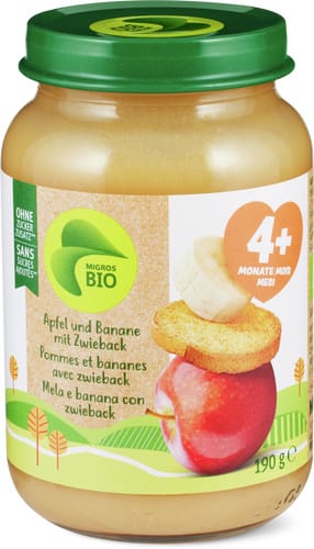 Bio Apple & Banana Purée With Rusk  From 4 Months