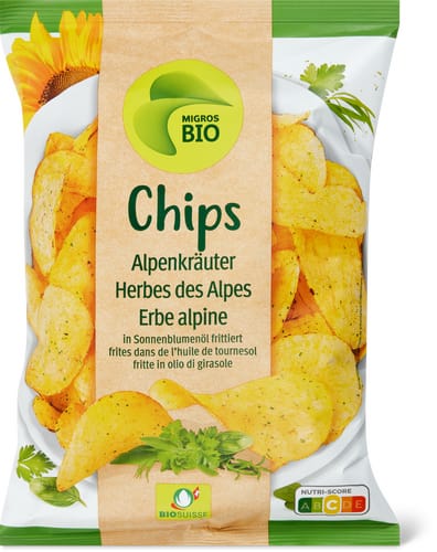 Bio Chips aux herbes des Alpes frites dans de l’huile de tournesol