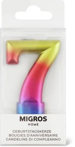 Birthday Candle Number 7 Rainbow