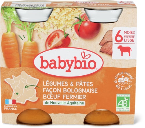 Bio Vegetables & Pasta With Bolognese Sauce From 6 Months